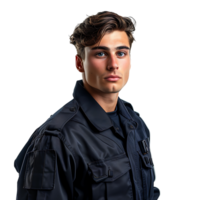 Young security guard on isolated transparent background png