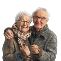 Happy grandparents on isolated transparent background png