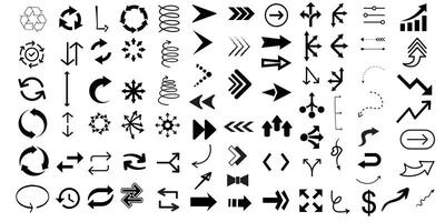 Arrows Big Black Set Icons. Arrow collection. Arrow Icon. Arrow. vector