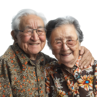 Happy grandparents on isolated transparent background png