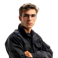 Young security guard on isolated transparent background png