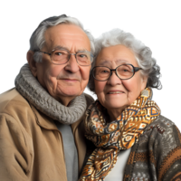 Happy grandparents on isolated transparent background png