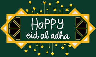 eid saludo tarjeta Inglés caligrafía, contento eid Alabama adha, o eid Alabama azha vector