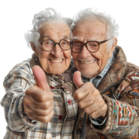 Happy grandparents on isolated transparent background png