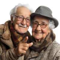 Happy grandparents on isolated transparent background png