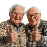 Happy grandparents on isolated transparent background png