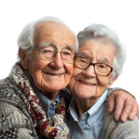 Happy grandparents on isolated transparent background png