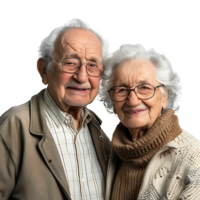 Happy grandparents on isolated transparent background png