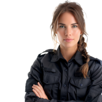 Police officer policewoman on isolated transparent background png