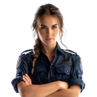 Police officer policewoman on isolated transparent background png