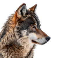 Wolf Gesicht Schuss Seite Aussicht auf isoliert transparent Hintergrund png