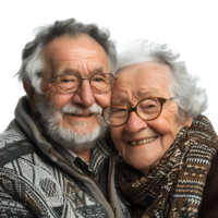 Happy grandparents on isolated transparent background png