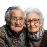 Happy grandparents on isolated transparent background png