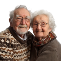 Happy grandparents on isolated transparent background png