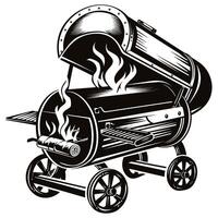 BBQ time, grill party retro vector