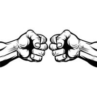 hand holding black and white vector