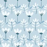 leaf and flower pattern on a blue background vector