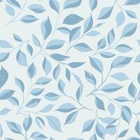 leaf pattern on a blue background vector