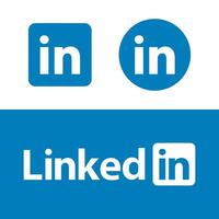 Linkedin business logo icon in flat style. Work experience profile app vector