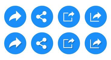 Share link icon with shadow. Set of hyperlink concept vector