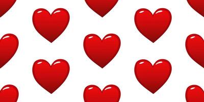 Seamless pattern with red hearts on white. Background with heart. Symbol of love. vector