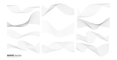 Abstract wavy stripes on a white background isolated. Wave line art, Curved smooth design. illustration EPS 10. vector