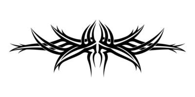 Abstract tribal tattoo symbol. Intricate black tribal tattoo design with symmetrical pattern. vector