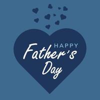 Happy Fathers Day Greeting Card Concept Design with Hearts on Blue Background. Celebrate Our First Fathers Day Illustration. Dads Day Banner. vector