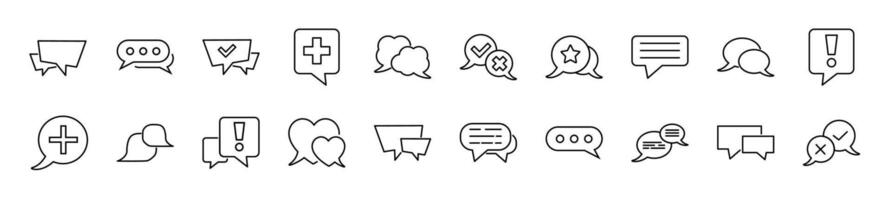 Speech bubbles Line Icons collection. Editable stroke. Simple linear illustration for web sites, newspapers, articles book vector