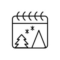 Trees on Calendar Linear Sign. Perfect for design, infographics, web sites, apps. vector