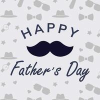 Happy Fathers Day with Mustache Illustration Greeting Card. Supper Daddy Design. Dads Day Celebration. Our First Fathers Day Concept. vector