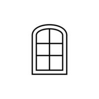 Window Line Symbol. Suitable for books, stores, shops. Editable stroke in minimalistic outline style. Symbol for design vector