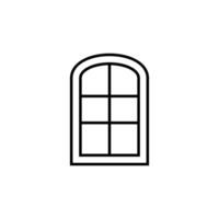 Window Line Symbol. Suitable for books, stores, shops. Editable stroke in minimalistic outline style. Symbol for design vector