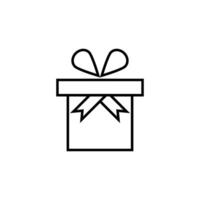 caja de regalo sencillo contorno icono. adecuado para libros, historias, tiendas editable carrera en minimalista contorno estilo. símbolo para diseño vector