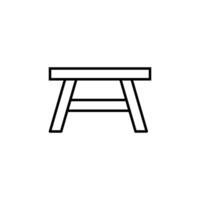 Table Symbol. Suitable for books, stores, shops. Editable stroke in minimalistic outline style. Symbol for design vector