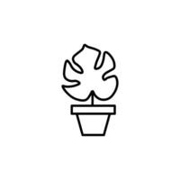 Plant in Pot Line Icon For Design, Infographics, Apps vector