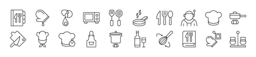 Chef Line Icons collection. Editable stroke. Simple linear illustration for web sites, newspapers, articles book vector