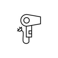 Hairdryer Symbol for Stores and Shops. Suitable for books, stores, shops. Editable stroke in minimalistic outline style. Symbol for design vector