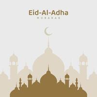 Eid Al Adha Mubarak Social Media Post Beautiful Islamic Background vector