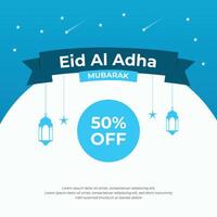 Eid Al Adha Mubarak Social Media Post Beautiful Islamic Background vector