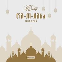 Eid Al Adha Mubarak Social Media Post Beautiful Islamic Background vector