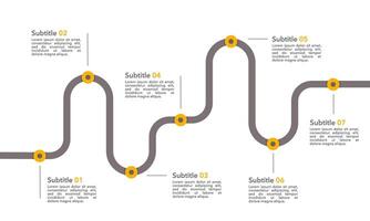 infografía mapa vial diseño modelo. negocio cronograma de 7 7 importante negocio eventos anual negocio presentación. vector