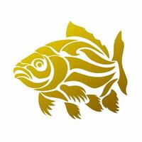 illustration graphics of tribal art design gold koi fish tattoo vector