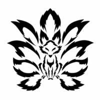 illustration graphics of tribal art design nine tailed fox tattoo for symbol vector