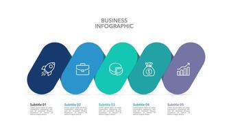 5 5 proceso infografía primavera diseño modelo. negocio crecimiento presentación. vector