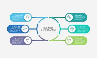 6 6 opciones o pasos infografía circulo diseño modelo. diagrama, anual informe, marketing, planificación, negocio presentación, y organización. vector