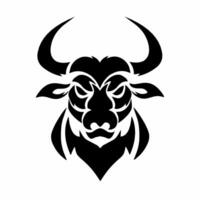 illustration graphics of tribal art design abstract bull head tattoo vector