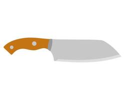 cocina cuchillo cortador con encargarse de y agudo espada en plano estilo. cuchillo icono acero batería de cocina Cocinando equipo vector