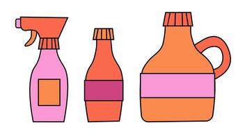 Cleaning Set Elements. Collection of cleaning products. Flat illustration. vector