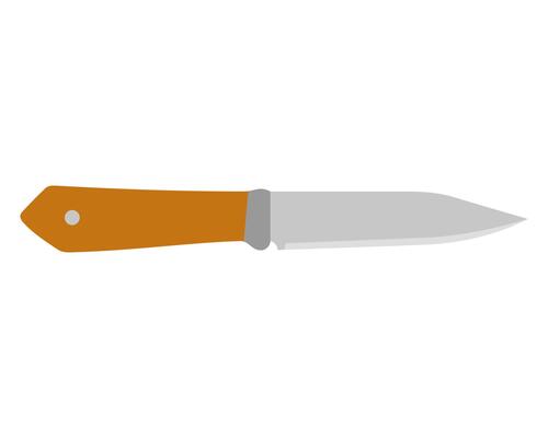 Kitchen knife cutter with handle and sharp blade in flat style. Knife icon steel kitchenware cooking equipment